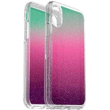 Otterbox Symmetry Clear - Funda Anti caídas Fina y Elegante para iPhone XS, Transparente y Purpurina arcoíris