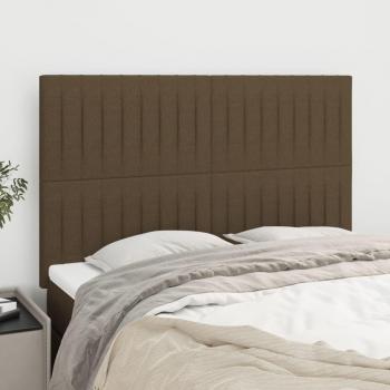 Cabeceiras Day and Night 4 unidades tecido marrom escuro 72x5x78/88 cm