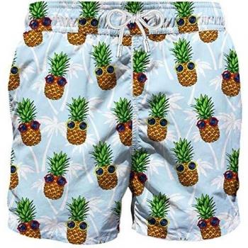 Saint Barth Mc2 Classic Swim Gustavia Summer Pineapple azul claro XL