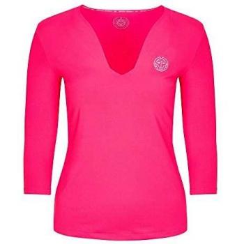 BIDI BADU Ariana Tech - Camiseta de Manga Larga con Cuello en V para Mujer, Unzutreffend, Evergreen, Ariana Tech - Camiseta de Manga Larga con Cuello de Pico, Mujer, Color Rosa, tamaño Medium