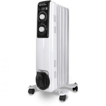 Orbegozo RF 1000 Radiador de Aceite, 1000W de Potencia, construcción Modular de 5 Elementos y diseño en Color Blanco, Negro