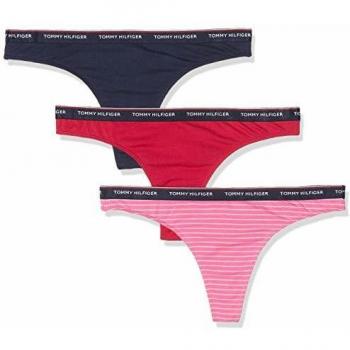 Tommy Hilfiger 3p Thong Stripe Print Tanga, Multicolor