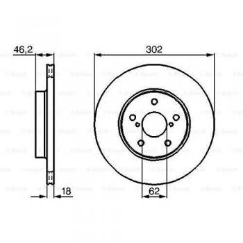 Disco de freno BOSCH 0 986 478 490 delantero ventilado, 1 pieza