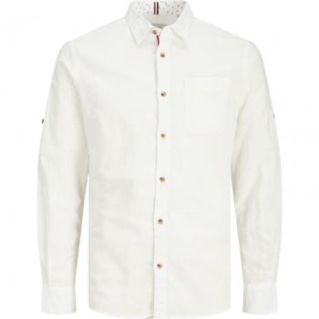 Jack & Jones Lightweight White Casual Long Sleeve Shirt for Men - Size XL