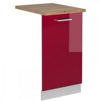 Panel Frontal para Lavavajillas R-Line, Rojo Burdeos Alto Brillo, 45 cm, Efecto Roble