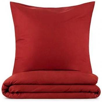 Blumtal Juego de Funda Nórdica de Microfibra Muy Suave y Transpirable - Set de 3 Piezas Funda Edredón Nórdico + 2 Fundas de Almohada para Cama de 150, Rojo Oscuro