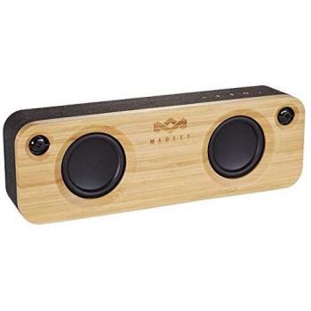 Marley Get Together Altavoz Portátil con Bluetooth - Parlante Inalámbrico con Entrada Auxiliar, USB, Woofers, 8hr de Batería. Materiales Sustentables, Bambú, Tela REWIND, Aluminio Reciclado – Negro