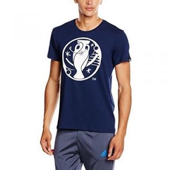adidas Euro Logo - Camiseta para hombre, color marrón , talla M