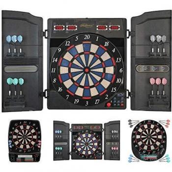 Diana Electrónica Physionics con Pantalla LED y Puertas, 12 Dardos, 27 Juegos y 159 Variantes para hasta 16 Jugadores