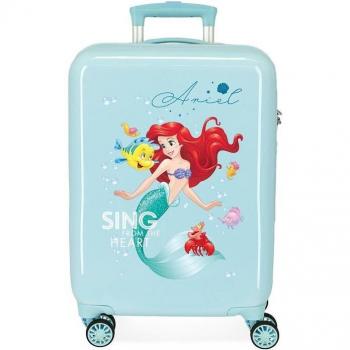Disney Maleta de Cabina Infantil Ariel Turquesa Rígida 38x55x20cm 34L