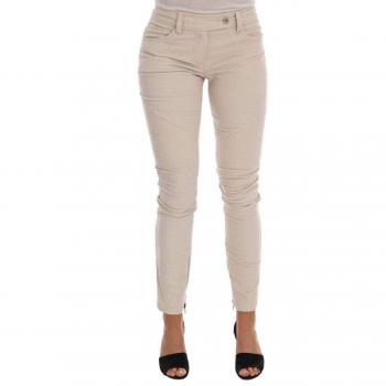 Ermanno Scervino Women Slim Jeans Corduroy Skinny Pants - IT42|M, Cropped Trousers, female, Beige, Size: S Chic Beige Corduroy Skinny Trousers