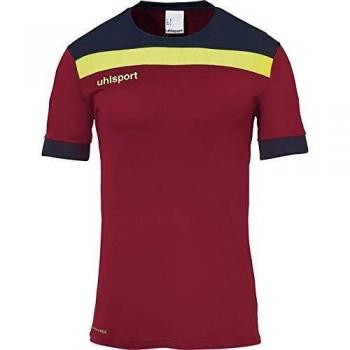 uhlsport Offense 23 Shirt Shortsleeved Camiseta De Fútbol para Hombre, Burdeos/Azul Marino/Amari, 116