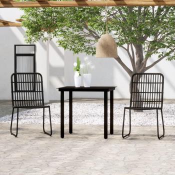 vidaXL 3-Piece Black Garden Dining Set