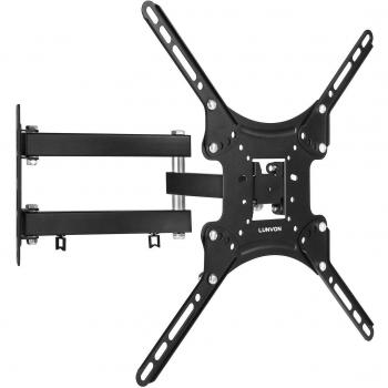 Lunvon de Pared para TV de 10 - 55 LED / LCD / Plasma / curvada Televisores Extensible Inclinable y Giratorio Brazo Double Carga Máx. 30 kg VESA Máx. 400x400 mm Negro