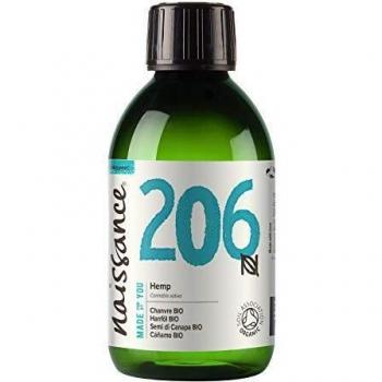 Naissance Aceite Vegetal de Semillas de Cáñamo BIO n. º 206 - 250ml - 100% puro, prensado en frío, virgen, certificado ecológico, vegano y no OGM