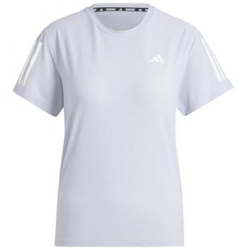 Camiseta de Manga Corta Adidas Own The Run Base para Mujer, Halo Silver, Talla M