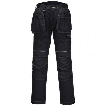 Pantalón de Trabajo Elástico PW3 con Bolsillos de Pistolera y Rodilleras, Color Negro 28 31
