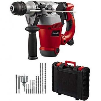 Einhell TE-RH 32 Kit - Martillo Perforador Electroneumático, Antivibración, 1250W, Capacidad de Perforación 32mm con Soporte SDS-Plus y Maletín Incluido