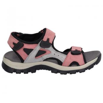 Cómoda Sandalia mujer Westland by Josef Seibel Avora-02 en nubuck rosa con tres tiras ajustables con velcro, plantilla anatómica y acolchada, ligero piso amortiguador, altura de tacón bajo (