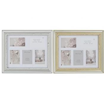 Marco de Fotos de Lujo DKD Home Decor 46,5 x 2 x 40 cm Cristal Plateado y Dorado en Poliestireno (2 Unidades)