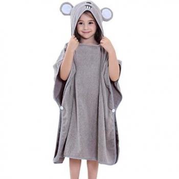 MICHLEY Toalla Bebe con Capucha, 70x70cm Algodón Capa de Baño Bebé for 2-6 Años,Ratón gris