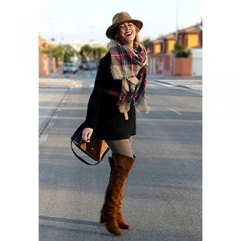 Mujeres bufanda sobredimensionada para otoño/invierno Stola Tartan XXL chal en el talla grande de la marca MyBeautyworld24