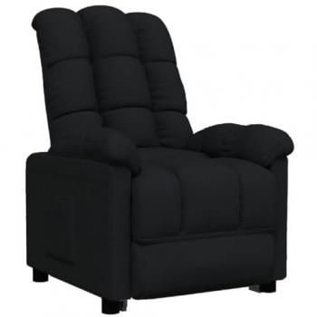 Sillón reclinable de tela negro Vidaxl, sillón reclinable para ancianos, sillón de sofá, sillón reclinable para TV