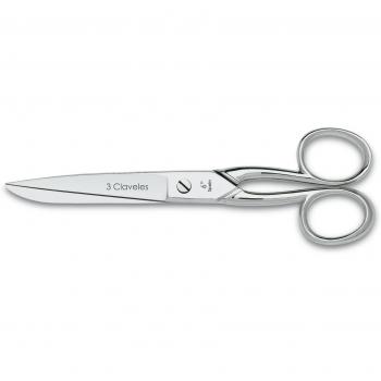 3 Claveles - Tijeras para Zurdos Multiusos, Costura y labores, Acero Carbono -