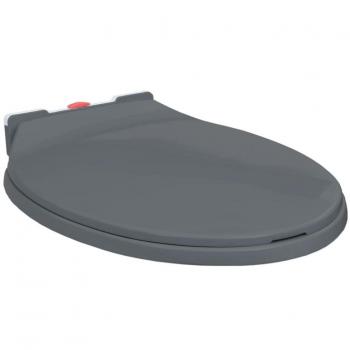 vidaXL Soft-Close Toilet Seat Quick Release Grey Oval