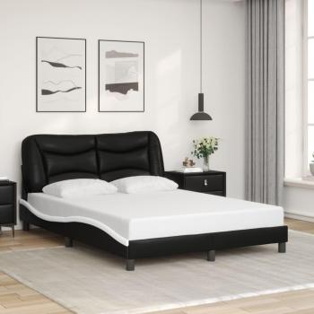 Cabecero de cama de cuero sintético blanco y negro 140x200 cm vidaXL