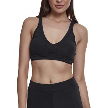 Urban Classics Ladies Tech Mesh Crossback Bra Sujetador Deportivo, Negro