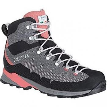 Bota de Trekking Femenina Dolomite Steinbock WT Gore-Tex 2.0 Gris Peltre/Rojo Coral