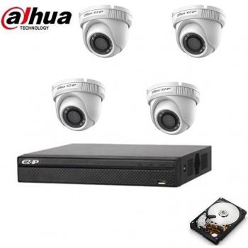 Kit de Videovigilancia Domo POE IP 4 Cámaras Dahua 2 MP HD 500GB