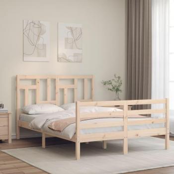 Estructura de cama de madera maciza con cabecero 140x200 cm