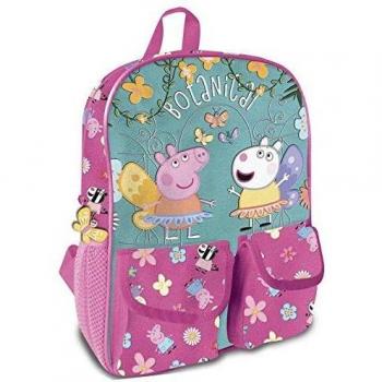 Peppa Pig Mediana 32cm con Bolsillos Mochila Tiempo Libre y Sportwear Infantil, Juventud Unisex, Multicolor