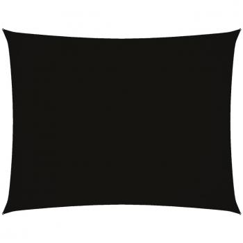 Toldo de vela rectangular de tela Oxford negro 2,5x3,5 m