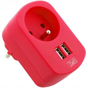 T ' NB CHHOME21PK USB-Cargador 12 A, 2-in-1, Rosa