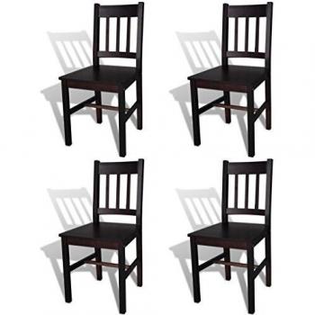Alrisha Dining Chairs Set of 4 Pinewood Dark Brown