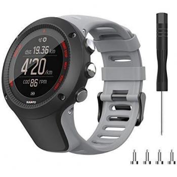 YPSNH Compatible para Correa Suunto Ambit 3 Correa de Transpirable de Repuesto de Goma Suave Pulseras para Suunto Ambit 1/2/2S/2R/3 Sport/3 Run/3 Peak/Suunto 5