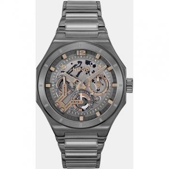 Reloj de Hombre HUGO Grail Skeleton 1530378 Multifunción de Acero Gris