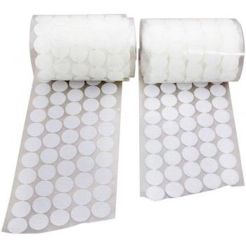 Arlent 1000pcs (500 pares) 2 cm de diámetro soporte adhesivo de monedas Hook & Loop auto-adhesivo DOTS Cintas Blanco
