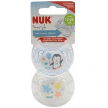 NUK Chupete Freestyle Silicona T3 18-36 Meses, 2 Unidades