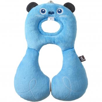 Ben Bat - Reposacabezas Coche Niño - Almohada Cervical Amigos de Viaje - Motivo Castor - Niños 4 a 8 años - Medidas 9.5 x 24 x 40.5 cm - Diseño Ergonómico - Soporta Cabeza y Cuello