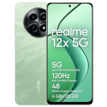 Smartphone Realme 12x 5G Dual-SIM 6GB RAM 128GB Verde Pluma, Cámara de 50 MP, Batería de 5000 mAh