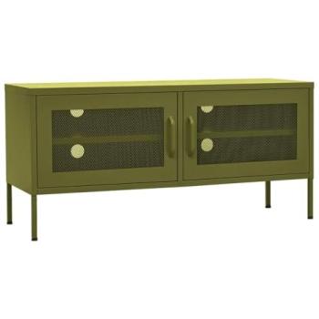 Mueble TV Multimedia Estante Buffet Oliva 105x35x50 cm Acero Verde