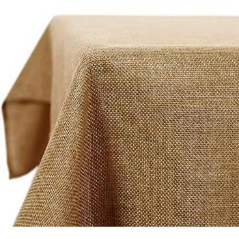 Deconovo Mantel de Mesa Rectangular Efecto Lino 130 x 220 cm Caqui