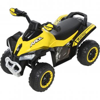 HOMCOM Quad Moto Correpasillo Infantil para Niños 18-36 Meses con Efectos de Luz y Sonido Carga Máx. 20 kg 67,5x38x44 cm Color Amarillo