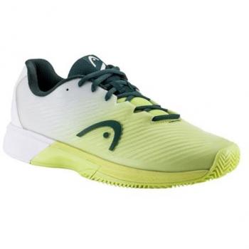 Zapatillas de Tenis Head Revolt Pro 4.0 Clay Verde Blanco para Hombres, tamaño 40.5, diseñadas para tierra batida