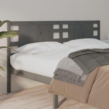Cabecero para cama de madera maciza de pino gris 156x4x100 cm
