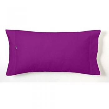 ESTELA - Funda de Almohada Combi Liso Cala Color Morado - 1 Pieza de 45x110 cm - 100% Algodón - 144 Hilos